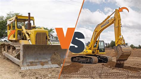 excavator bulldozer|dozer vs excavator clearing land.